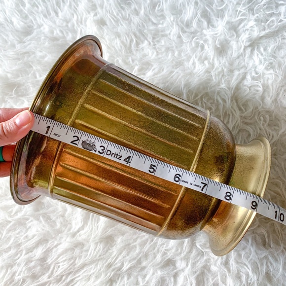 Large 9" Vintage Gold Brass Planter - Picture 5 of 6
